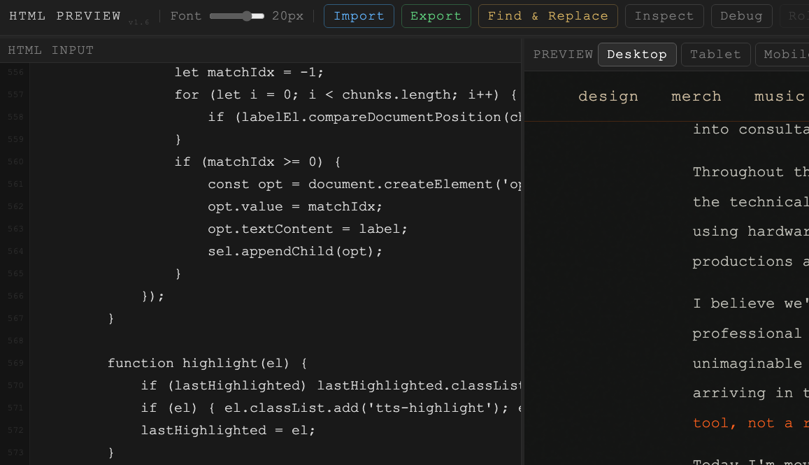 HTML-Live editor and preview