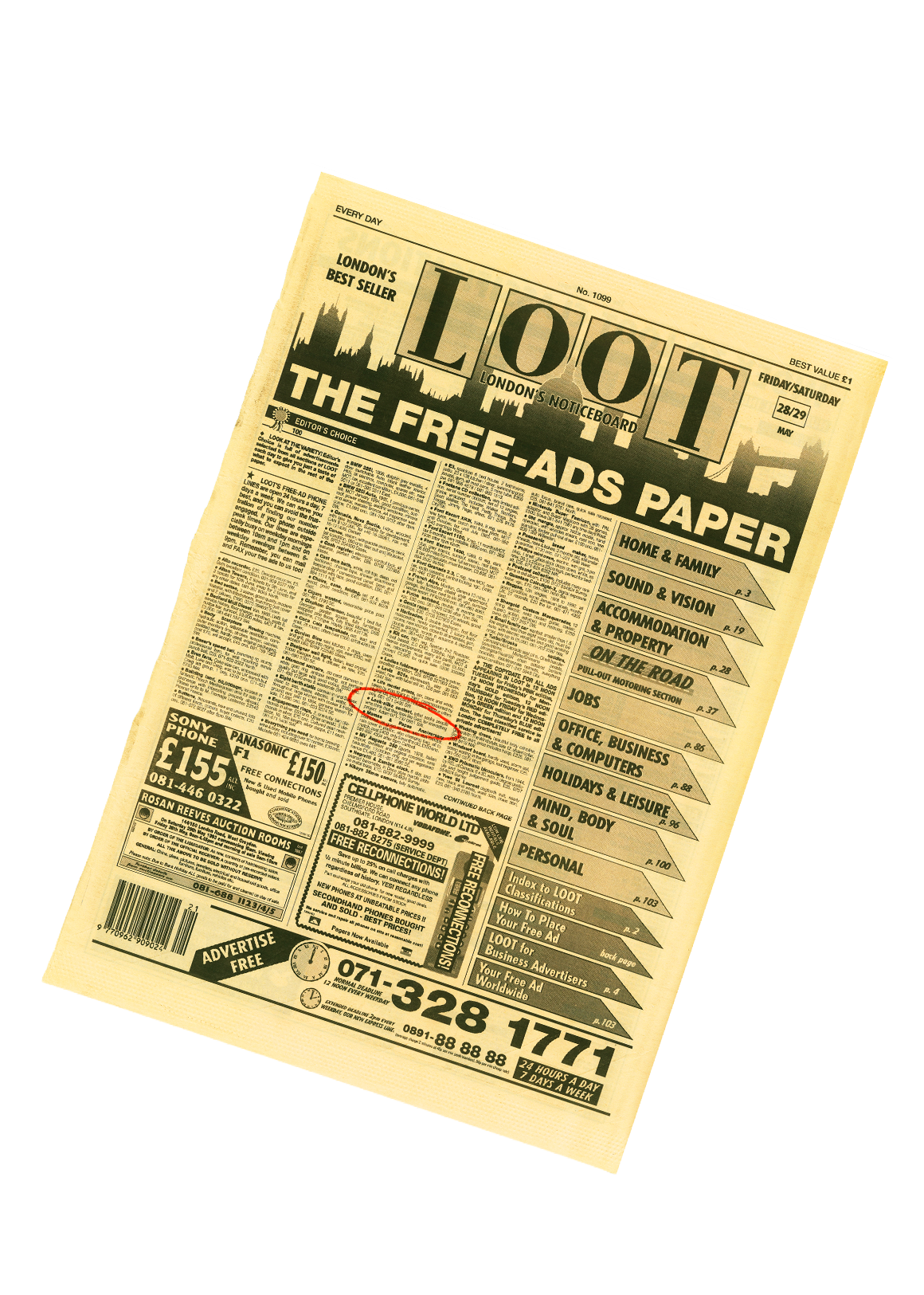 The Loot classified ads newspaper